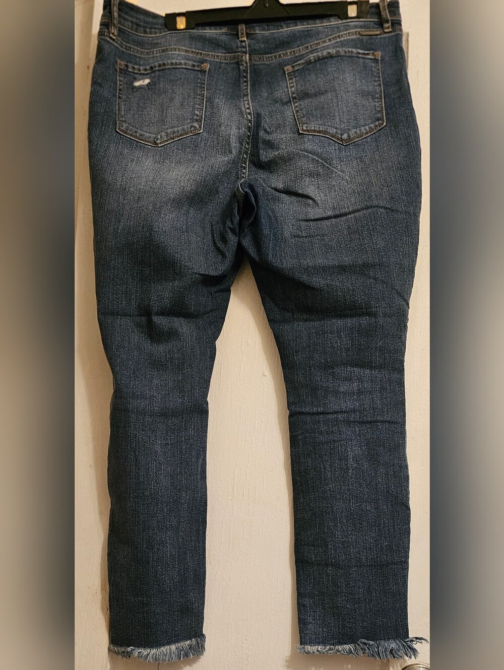 New York & Company - Soho Jeans- Distressed Women's Dark Blue Jeans - Picture 3 of 5